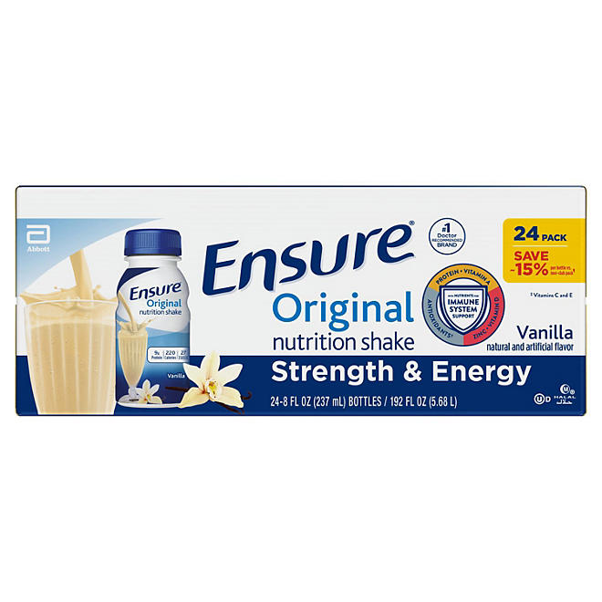 Ensure Original Nutrition Shake, Small Meal Replacement Shake, Vanilla (8 fl. oz., 1 ct.) DLC: Oct2025