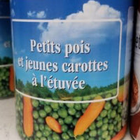 Petit pois et jeunes carottes à l'etuvee