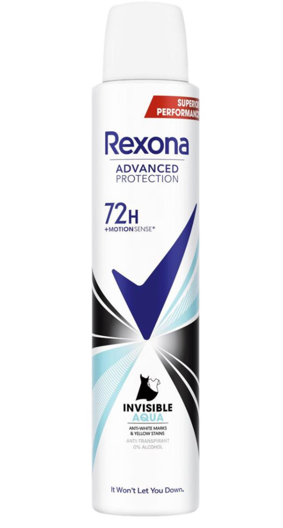 REXONA DÉODORANT SPRAY INVISIBLE AQUA 72H ANTI-TRACES ANTI-TRANSPIRANT, 200ML