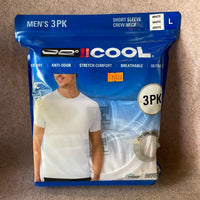 3-pack 32 Degrees Cool Men's Crew Neck Short Sleeve T-Shirt L White