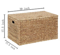 
              Large Water Hyacinth Wicker Storage Trunk with Lid
            