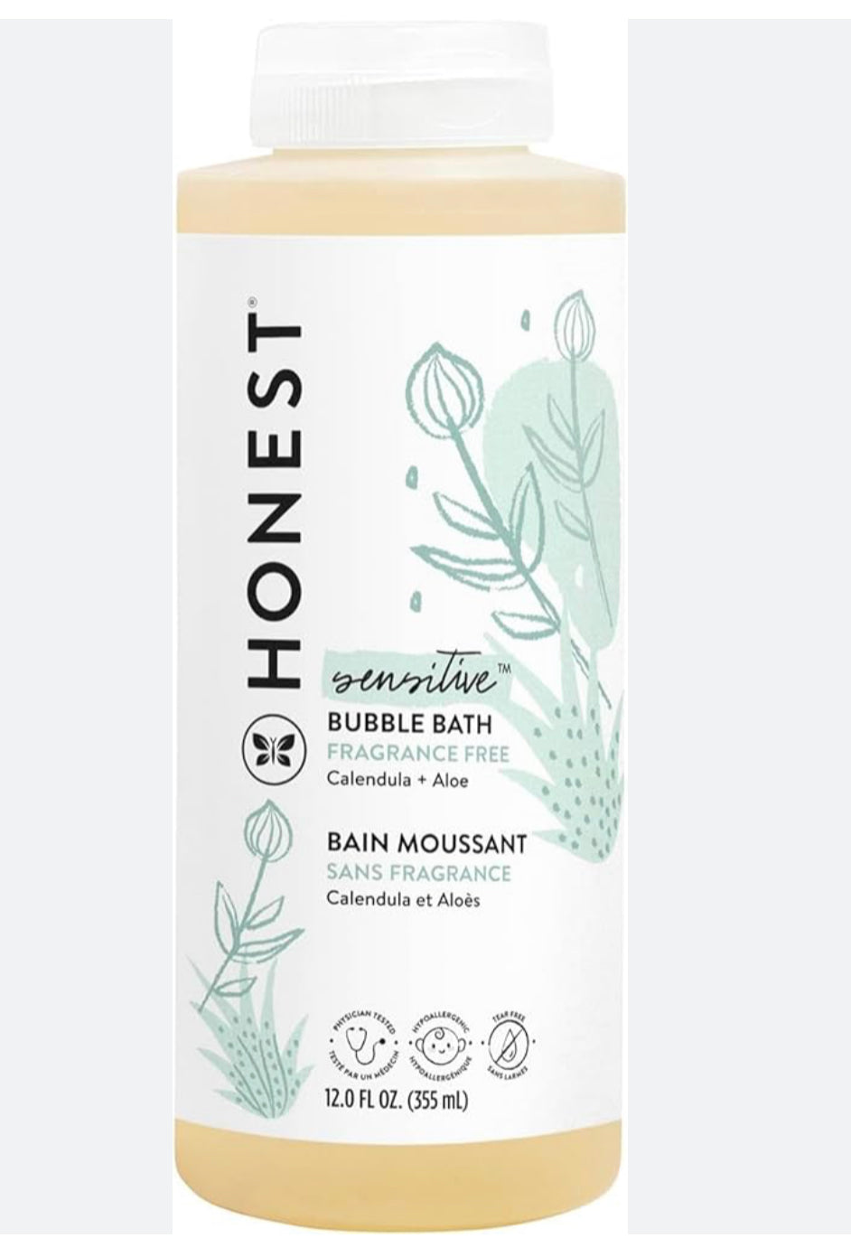 The Honest Company Sensitive Bubble Bath Fragrance Free - 12 fl oz