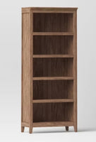 
              72" Carson 5-Shelf Bookcase Walnut Brown - Threshold (75% in H x 30% in W x 13% in D)
            