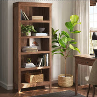 72" Carson 5-Shelf Bookcase Walnut Brown - Threshold (75% in H x 30% in W x 13% in D)