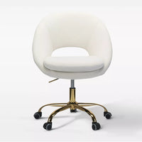 
              Hector Velvet  Ergonomic Swivel Office Desk Chair with Adjustable Height | Karat Home - Ivory
            