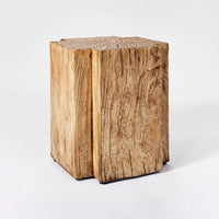 
              Indoor/Outdoor Faux Concrete Stump Accent Table Brown - Threshold designed with Studio McGee: No Assembly, Magnesium Oxide
            