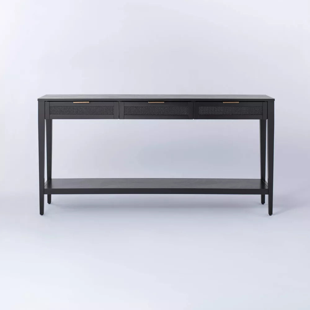 East Bluff Woven Drawer Console Table Black - Threshold designed with Studio McGee ( 152.4 cm x 35.5 cm x 76.2 cm)