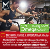 
              Member's Mark 600mg Omega-3 from Fish Oil with 50 mcg Vitamin D3 Softgels, 200 ct.
            