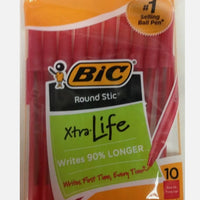 Stylos rouges BIC Rond Stick Xtra Life, 10 pièces