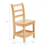 
              ECR4Kids Three Rung Ladderback Chair, 14in Seat Height, Honey, 2-Pack
            