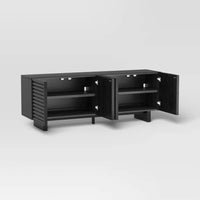 
              Fluted TV Stand for TVs up to 55" Black - Threshold: Entertainment Center with Adjustable Shelves (60 in L x 15 in W x 22 in H)
            