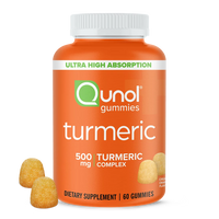 Qunol Curcuma Curcumin Gummies (60 unités) avec absorption ultra élevée, 500 mg de soutien articulaire à base de plantesQunol Turmeric Curcumin Gummies (60 Count) avec Ultra High Absorption 500mg   DLC: MAR24