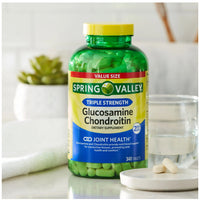 Spring Valley Triple Strength Glucosamine Chondroitin Tablets Dietary Supplement Value Size, 340 Count