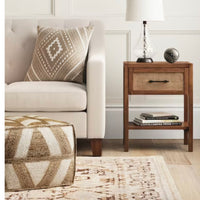 Warwick End Table with Drawer Brown - Threshold