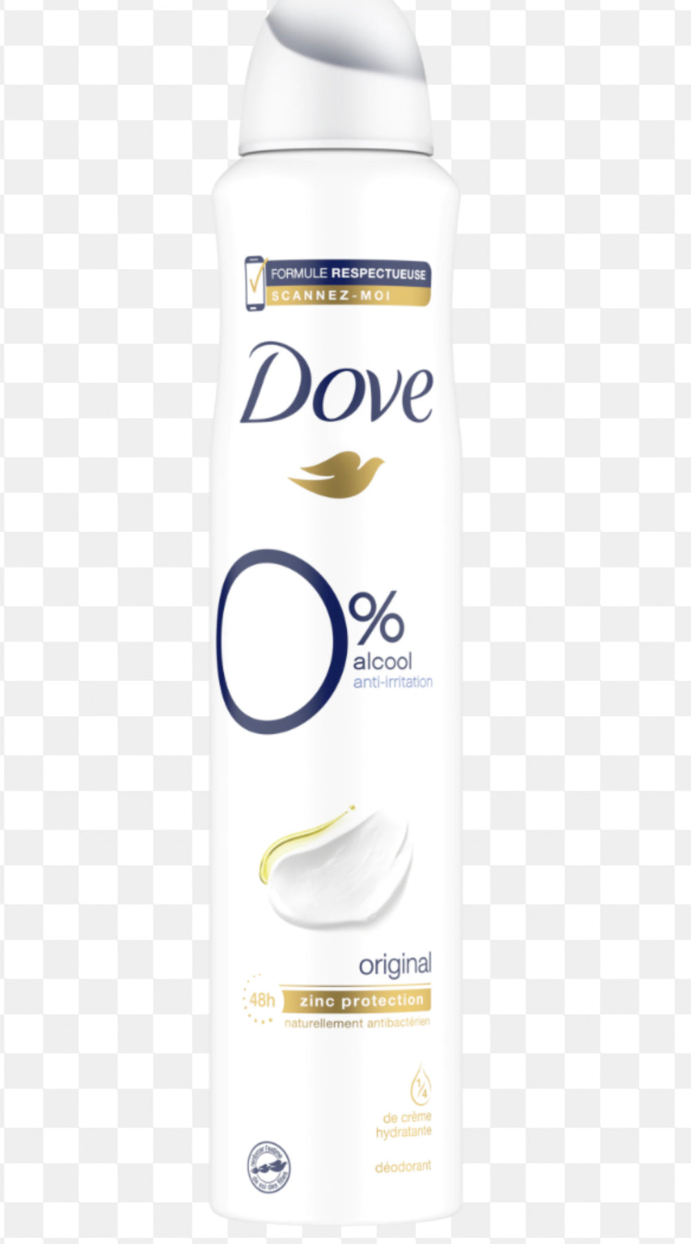 Dove 0% Déodorant Femme Fraîcheur 24h