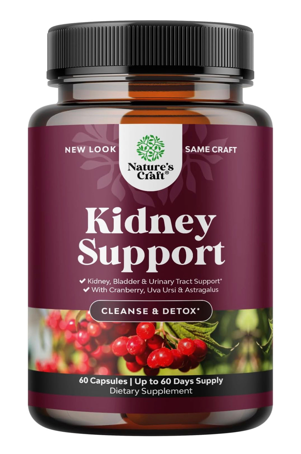 Kidney Support Cranberry Pills for Women and Men - High Strength Kidney Cleanse Detox & Repair with Stinging Nettle Uva Ursi and Astragalus for Kidney and Bladder Health - Non-GMO Halal and Vegan DLC: 06/2026