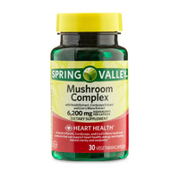 Spring Valley Mushroom Complex Dietary Supplement,6,200mg Equivalent Serving, 30 Vegetarian Capsules