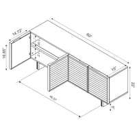 
              Fluted TV Stand for TVs up to 55" Black - Threshold: Entertainment Center with Adjustable Shelves (60 in L x 15 in W x 22 in H)
            