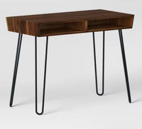 
              Hairpin Writing Desk with Storage Brown - Threshold
            