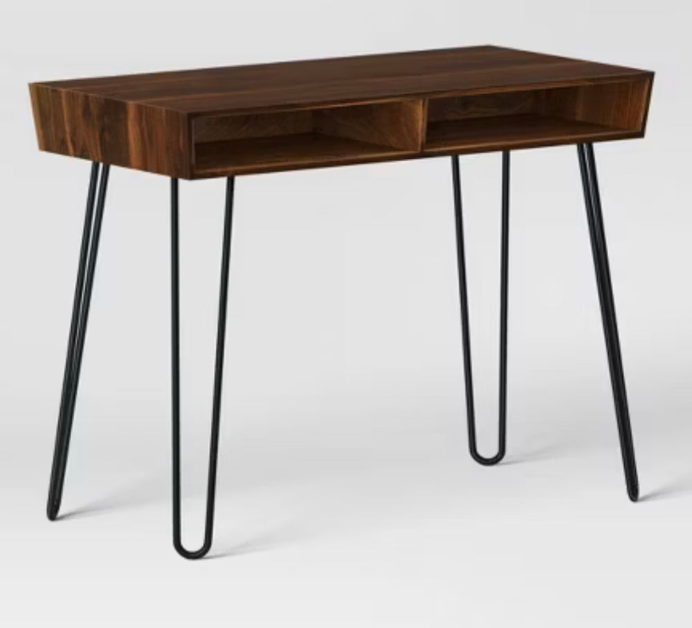 Hairpin Writing Desk with Storage Brown - Threshold