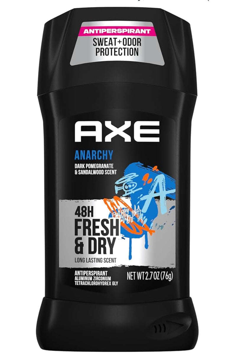 Axe Fresh Deodorant Stick, Anarchy, 3 Oz Each
 76 g