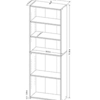 5 Shelf Bookcase White - Room Essentials MM  (L 1m x 62cm, La 30cm, H 80cm)