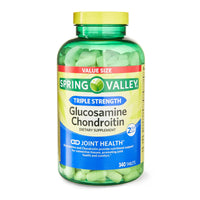 Spring Valley Triple Strength Glucosamine Chondroitin Tablets Dietary Supplement Value Size, 340 Count