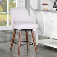 OSP Home Furnishings Bagford Tabouret de comptoir pivotant avec pieds expresso moyens Tissu brouillard 66 cm