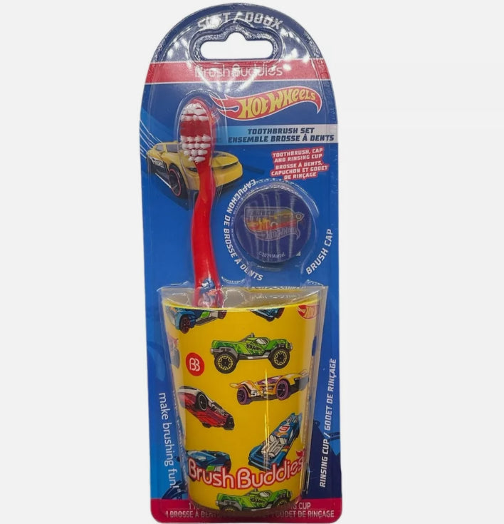 Brush Buddies Hotwheels Soft Toothbrush Set 3 Piece