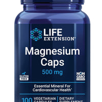 Life Extension Magnesium Caps, 500 mg, magnesium oxide, citrate, succinate, heart health, healthy bones, metabolism support, 100 vegetarian capsules DLC: 05/2026