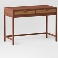 Minsmere Writing Desk with Drawers Brown - Threshold (60 in L x 14 in W x 30in H)