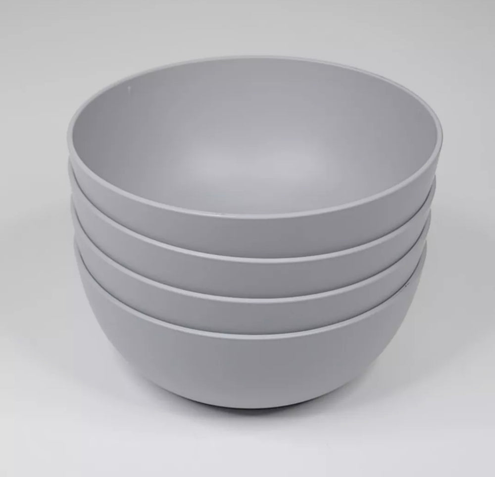 3 Room Essentials  Plastic Cereal Bowl Gray, BPA Free 30oz Dishwasher Safe