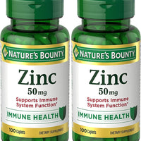 Nature's Bounty Zinc, Immune Support, 50 mg, Caplets, 100 Ct DLC: Juillet27