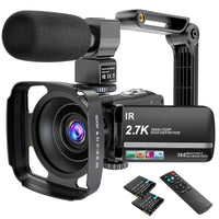 Video Camera Camcorder 2.7K Ultra HD YouTube Vlogging Camera 36MP IR Night Vision Digital Camera Recorder 16X Digital Zoom 3 inch IPS Touch Screen