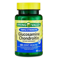 Spring Valley Triple Strength Glucosamine Chondroitin Tablets Dietary Supplement, 40 Count