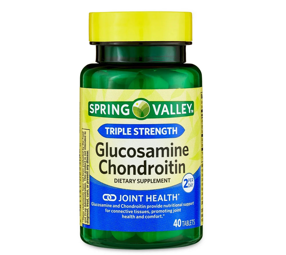 Spring Valley Triple Strength Glucosamine Chondroitin Tablets Dietary Supplement, 40 Count