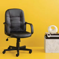 Office Chair Bonded Leather Black - Room Essentials