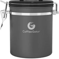 Coffee Gator Récipient à grains de café et moulu en acier inoxydable, boîte avec enregistreur de date, valve de libération de CO2 et cuillère doseuse