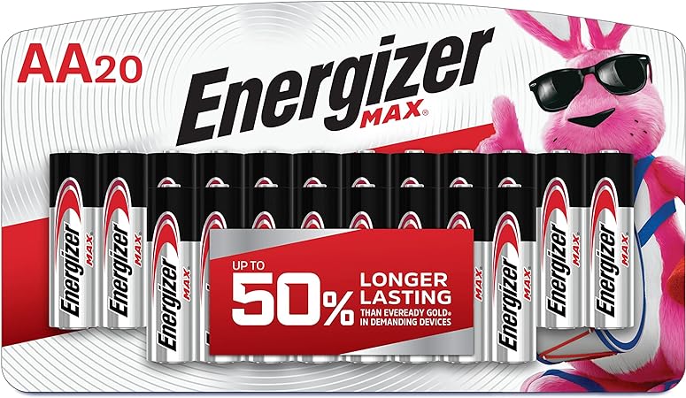 Piles AA Energizer, pile alcaline Max Double A, 20 pièces