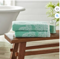 
              The Pioneer Woman Butterfly Garden 2-Pack Cotton Bath Towel Set, Classic Mint
            