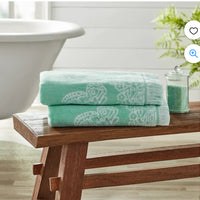 The Pioneer Woman Butterfly Garden 2-Pack Cotton Bath Towel Set, Classic Mint