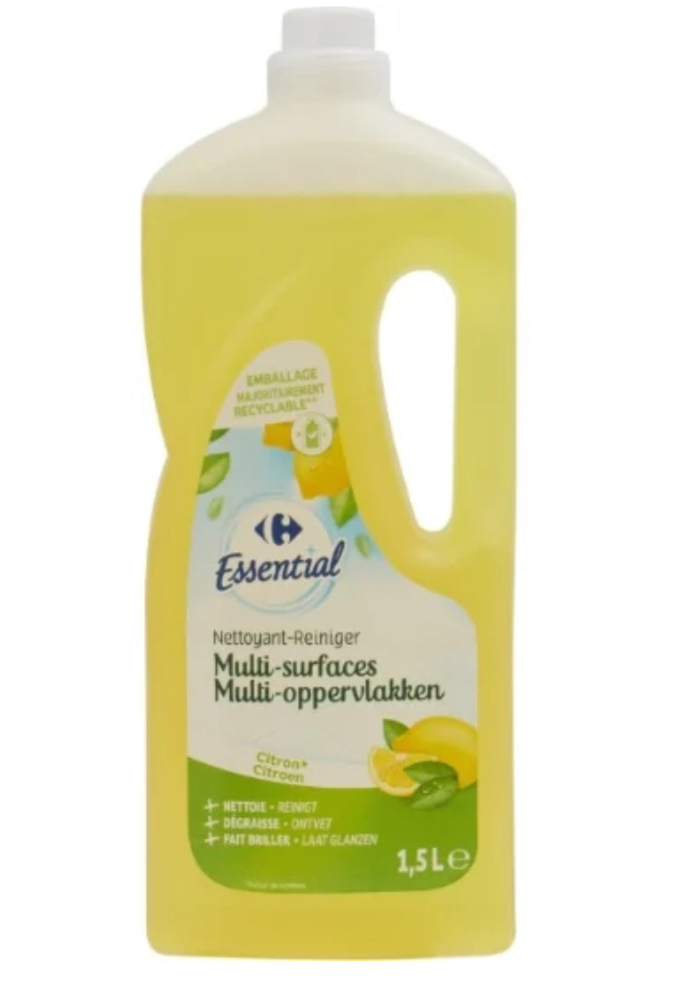Nettoyant multi-surfaces citron CARREFOUR ESSENTIAL  1.5L