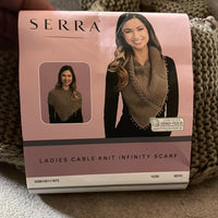 
              Serra Ladies Cable knit Infinity Scarf
            