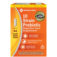 Member's Mark 10 Strain Probiotic Capsules, 84 ct.