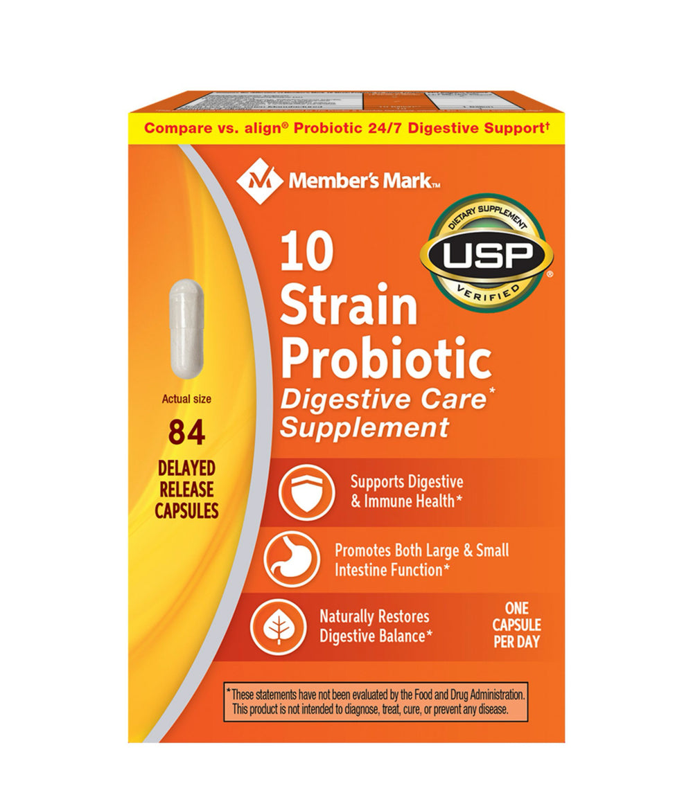 Member's Mark 10 Strain Probiotic Capsules, 84 ct.