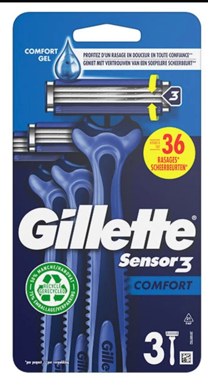 Gillette Sensor 3 Comfort rasoirs jetables