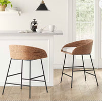 Landis Woven Backed Counter Height Barstool with Cushion - Threshold