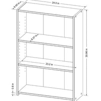 3 Shelf Bookcase White - Room Essentials MM  (L 62cm, La 25cm, H 90cm)