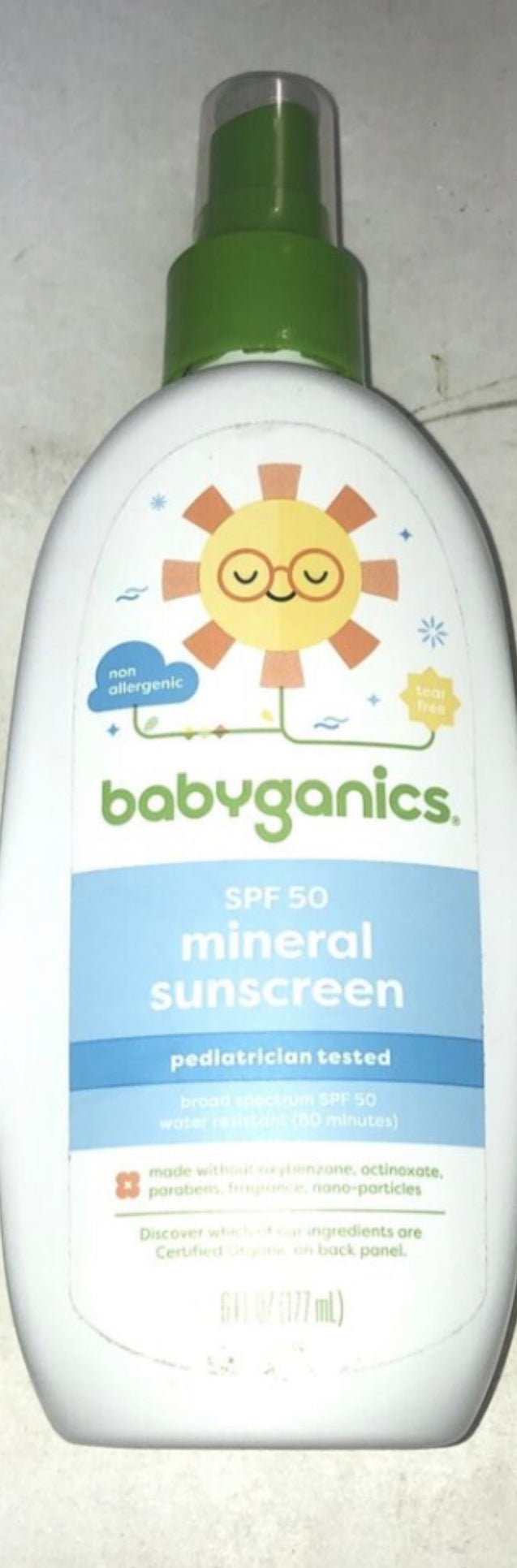 Babyganics Mineral-Based Baby Sunscreen Spray SPF 50 - 6 fl oz