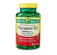 
              Spring Valley Flaxseed Oil Softgels Dietary Supplement, 1,000 mg, 100 Count
            